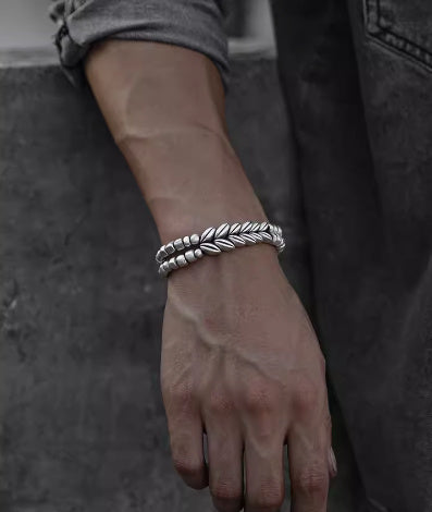 Pulsera de plata pura S999 para hombre