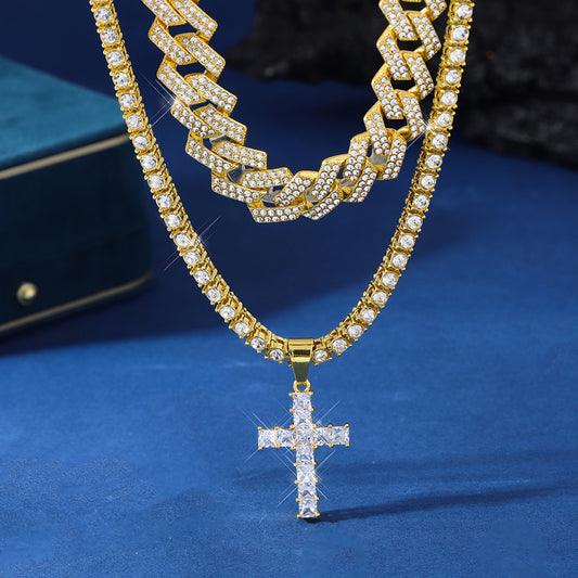 Colgante de cruz de circonita