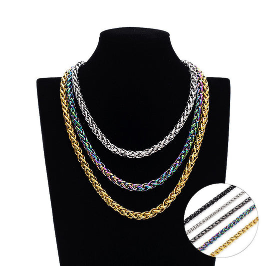 Collar trenzado de acero inoxidable