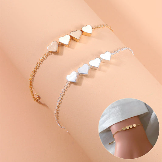 Pulsera de corazón con cadena fina